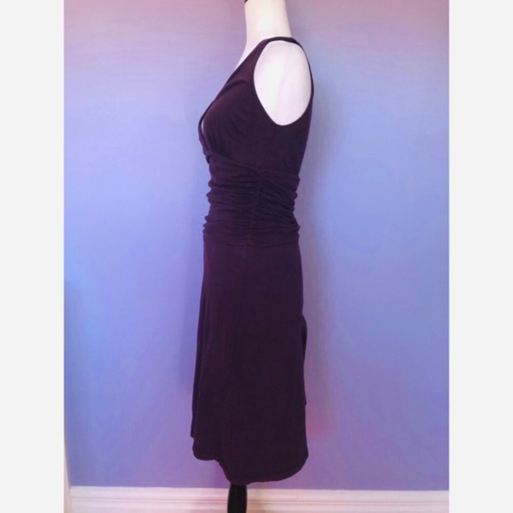 Anthropologie Velvet purple ruched Dress - Picture 2 of 5